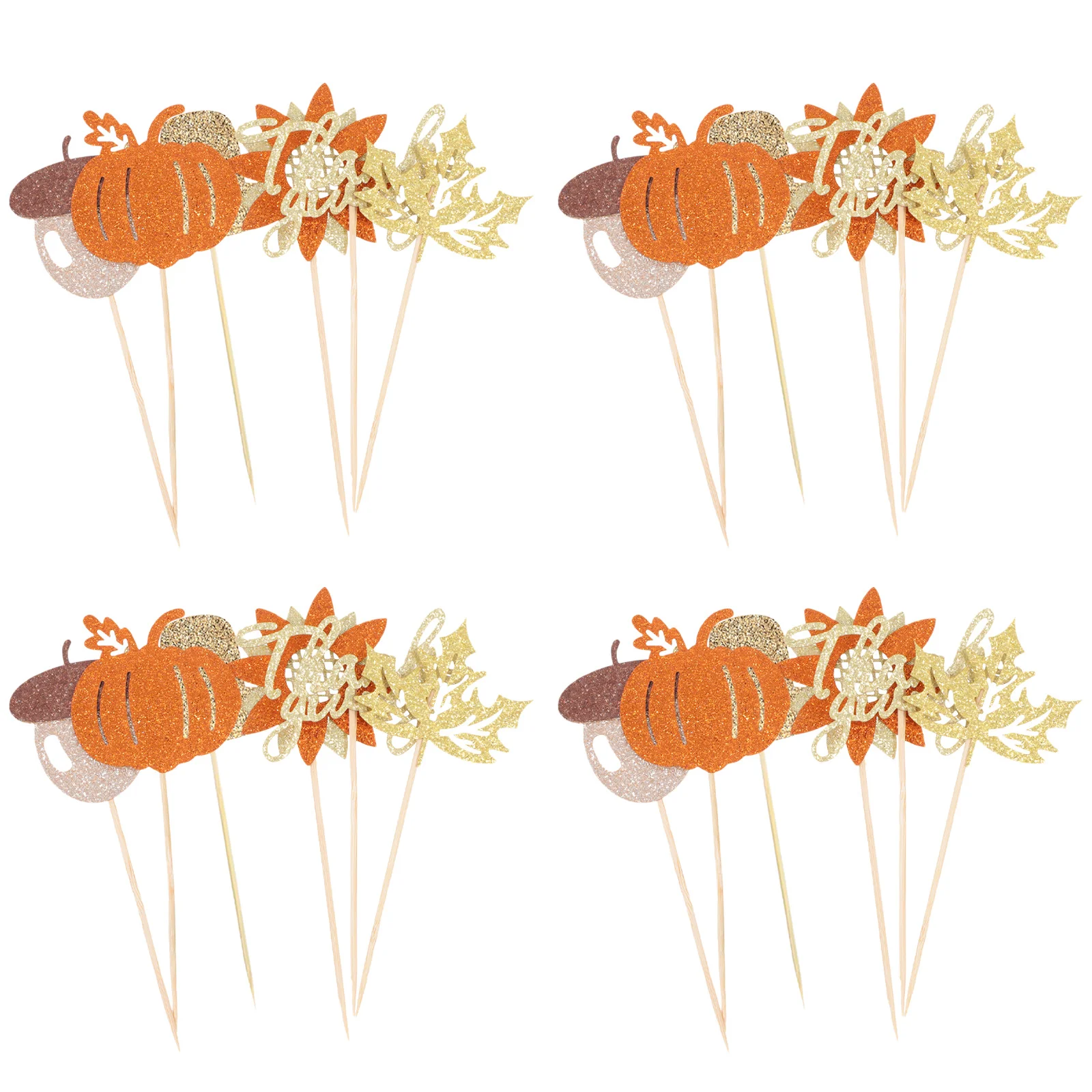 

24pcs Thanksgiving Cupcake Toppers Cake Dessert Decorating Picks Party Supplies