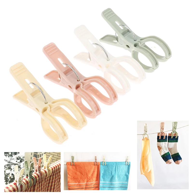 

4x Pegs Big Clothes Towel Pins Large Duty Clips Plastic Windproof Laundry Hanger