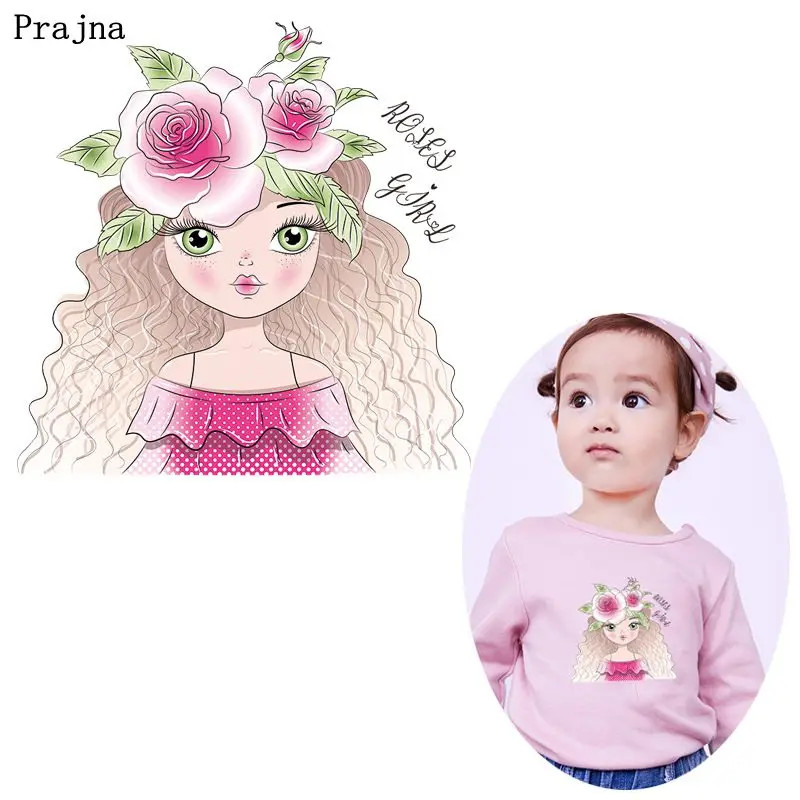 Prajna красивая девушка утюжок на заплатках для одежды теплопередача Винил ПВХ