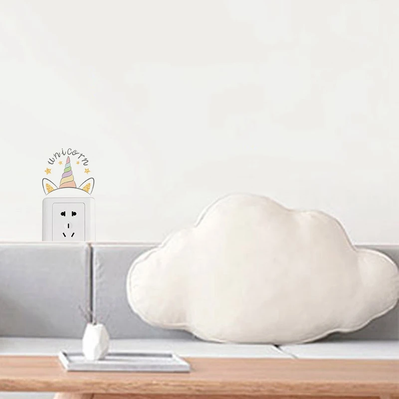 Мультяшные наклейки на стену в виде единорога для украшения детской комнаты