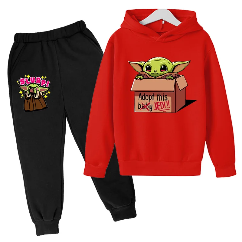 

Boys sweatshirt yodas children's set, school uniform for girls and boys hooded sweatshirt + kids pants