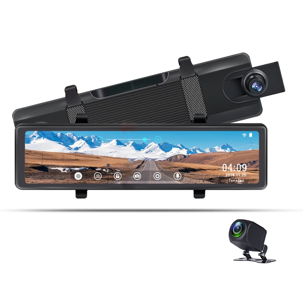 Зеркало видеорегистратор Phisung S16 4K 12 дюймов сенсорный экран DVR + камера заднего