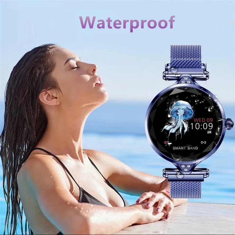 

2020 H1 Fashion Lady Smartwatch Women Lovely Heart Rate Monitor Fitness Tracker Messages Reminder Bluetooth Waterproof Bracelet