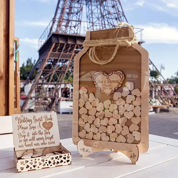 Индивидуальный Свадебный стеклянная банка с завинчивающейся крышкой Гостевая