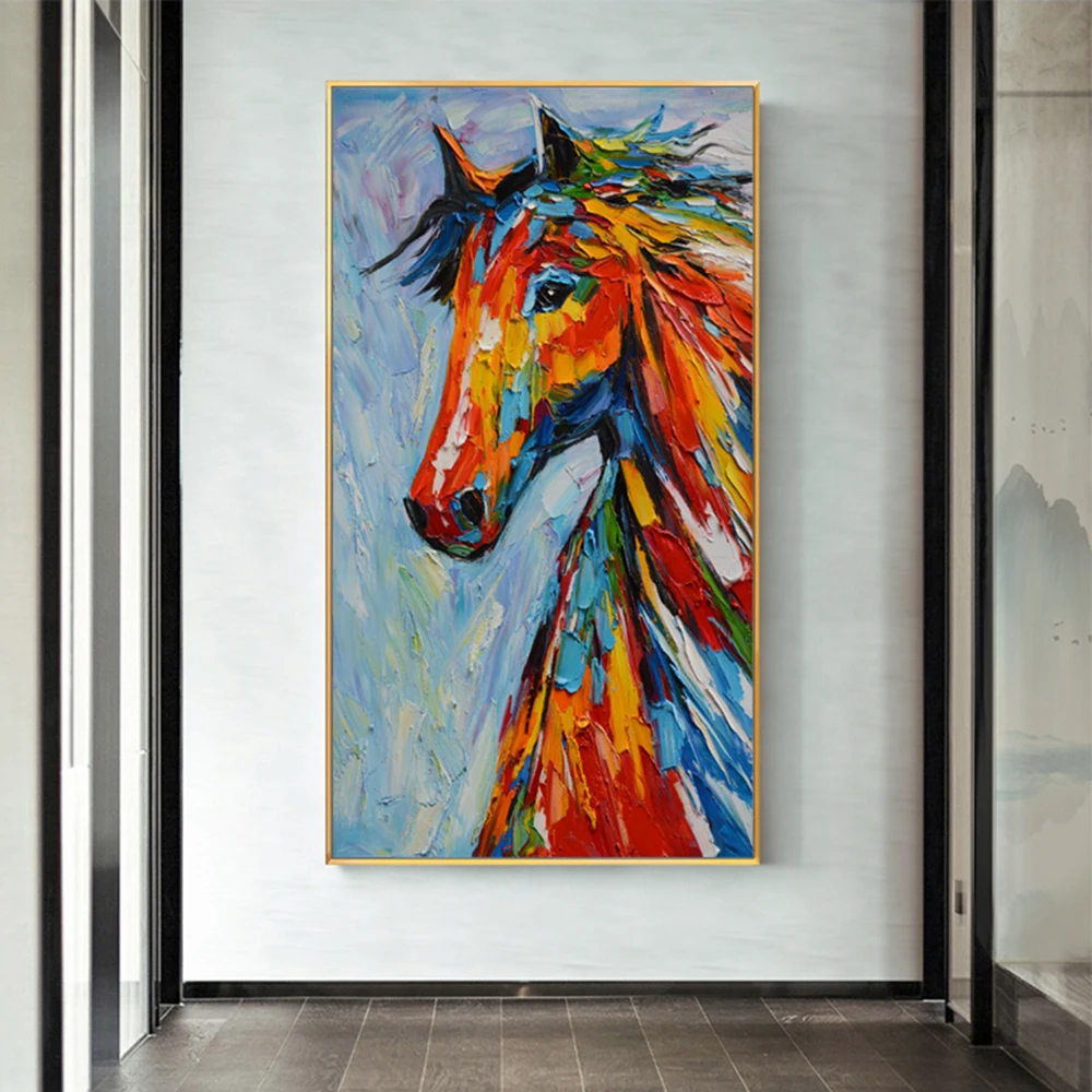 Фото Картина маслом DDWW с изображением лошади настенная живопись на холсте животных