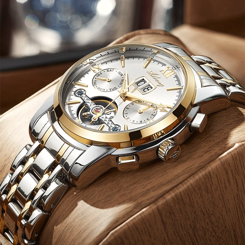 Мужские часы модные брендовые Роскошные деловые автоматические механические