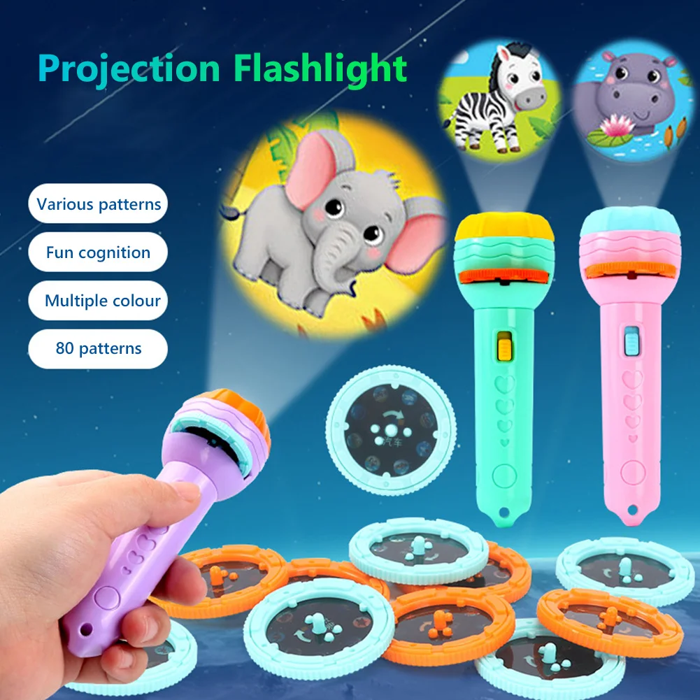 Kids Flashlight Storybook Torch HD Animation Cartoon Early Educational Toy Handed Projector Learning Machine Toys For Children | Игрушки и