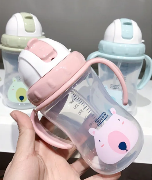 Дети учатся питьевая вода соломенная ручка бутылка детская чашка милый учебный