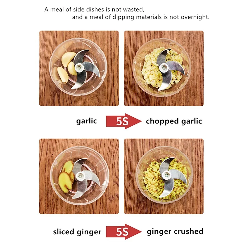 

Mini Food Chopper,Electric Food Processor Garlic Cutter Meat Grinder Food Grinder USB Rechargeable Chopper 250Ml (Pink)