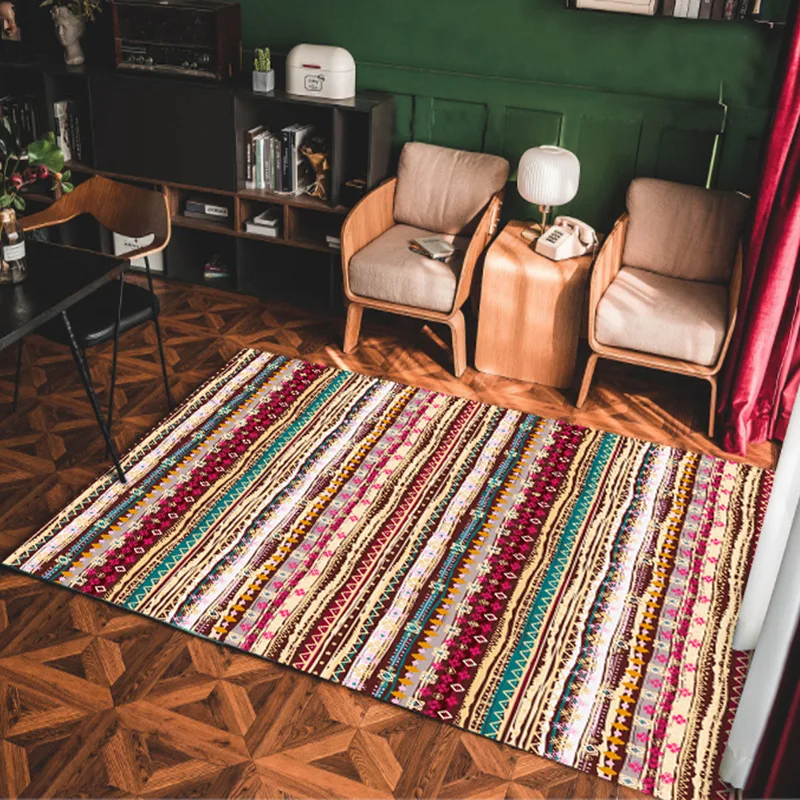

High Quality Bohemian Big Carpets for Living Room Geometric Large Area Rugs for Bedroom Table Beside Parlor Floor Mat Home Decor