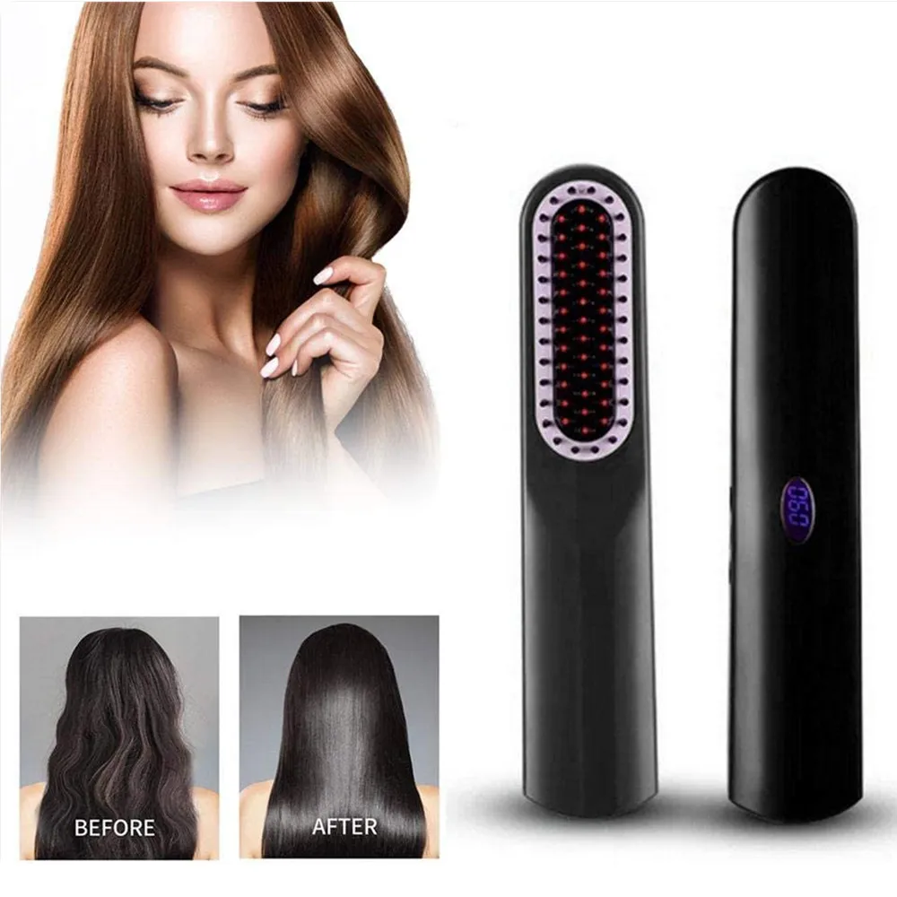 

Electric Beard Hot Comb Hair Brush Hair Brush Beard Straightener Cordless Hair Straightener Beard Straightening Comb Detangling