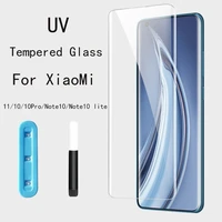 uv liquid glue tempered glass for xiaomi mi 11 10 cc9 pro full curved screen protector for xiaomi mi note 10 pro lite uv glass