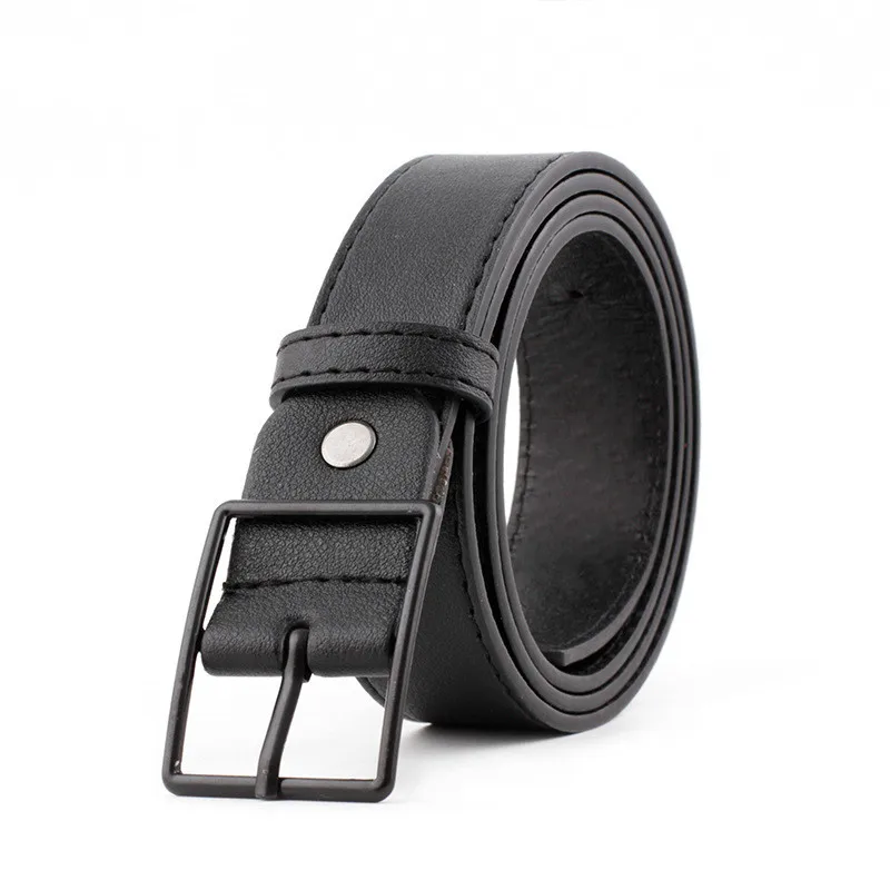 

New Designer Fashion Women's Belt Solid Hole Square Buckle Retro Women Leather Belts PU Leather Black Fashion Waistband