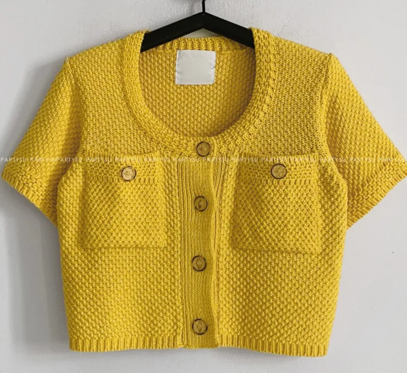 

2021 summer Women Cardigan Knitted Sweater short Sleeve O Neck Cardigans Casual Streetwear Fashion knitted sweater