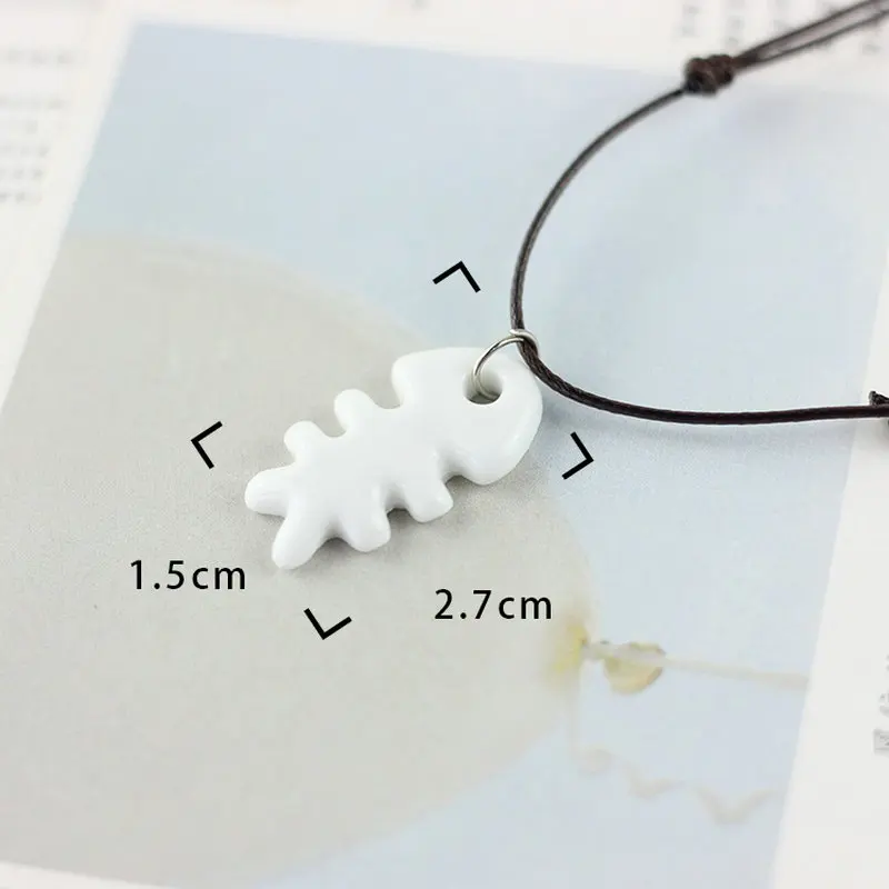 Y030 бигбинг модные ювелирные изделия керамическая белая черная рыба кость кулон