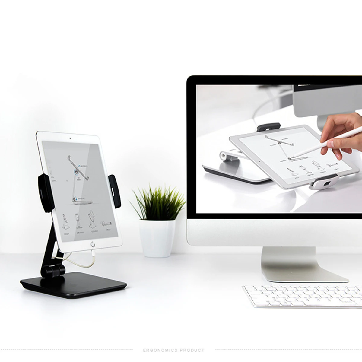 

Mobile Phone Stand Universal Tablet Holder Stand Aluminium Alloy Desktop Phone Holder Smart Phone Mount Holders With Tablet Clip