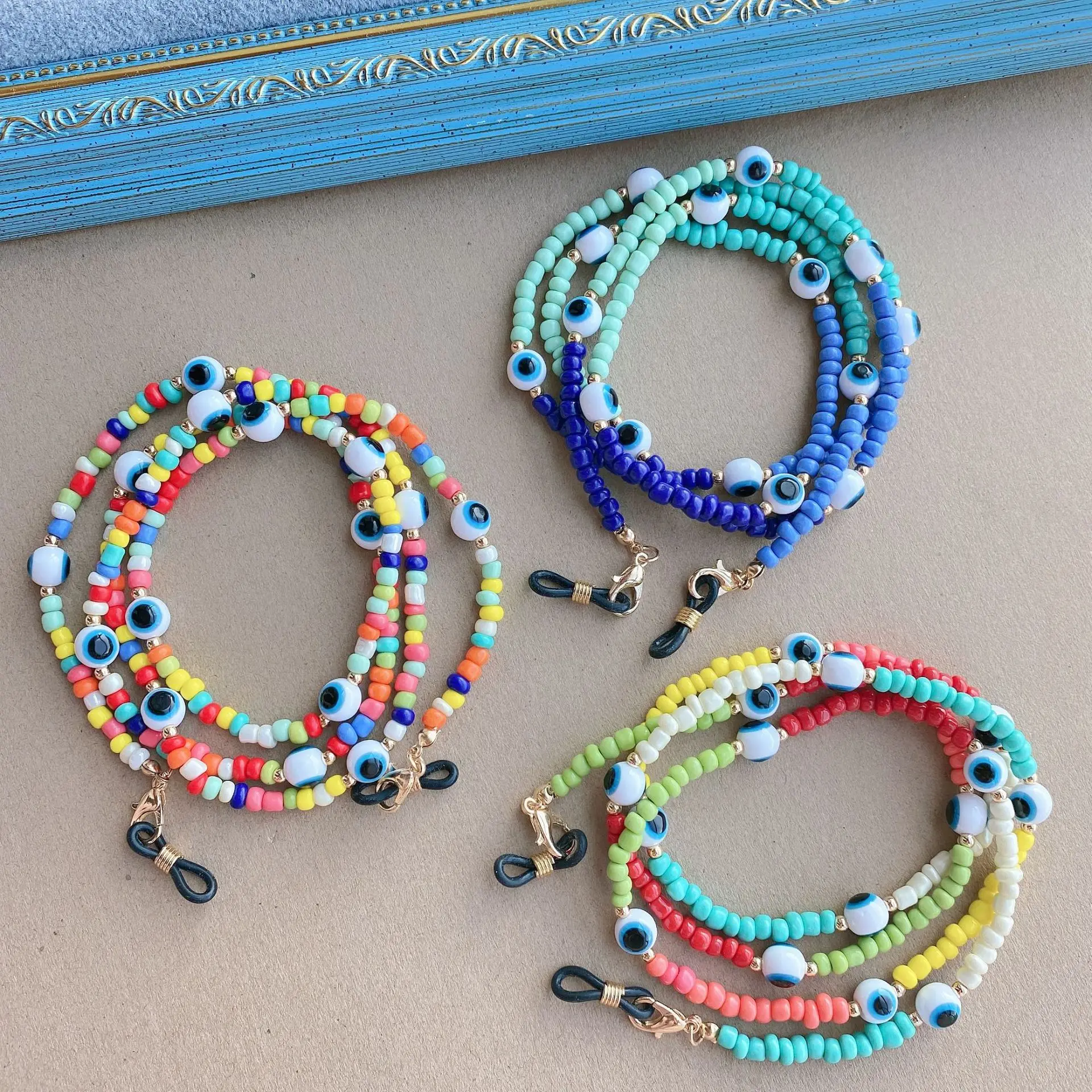 

2021 Handmade Colorful Beads Mask Chain Lanyards Sunglasses Chain Eyewear Accessary