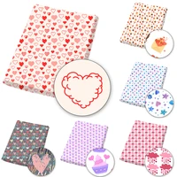 valentines day polyester cotton fabric by the meter love printed cloth sheets for sewing dress diy crafts supplies 45145cm 1pc