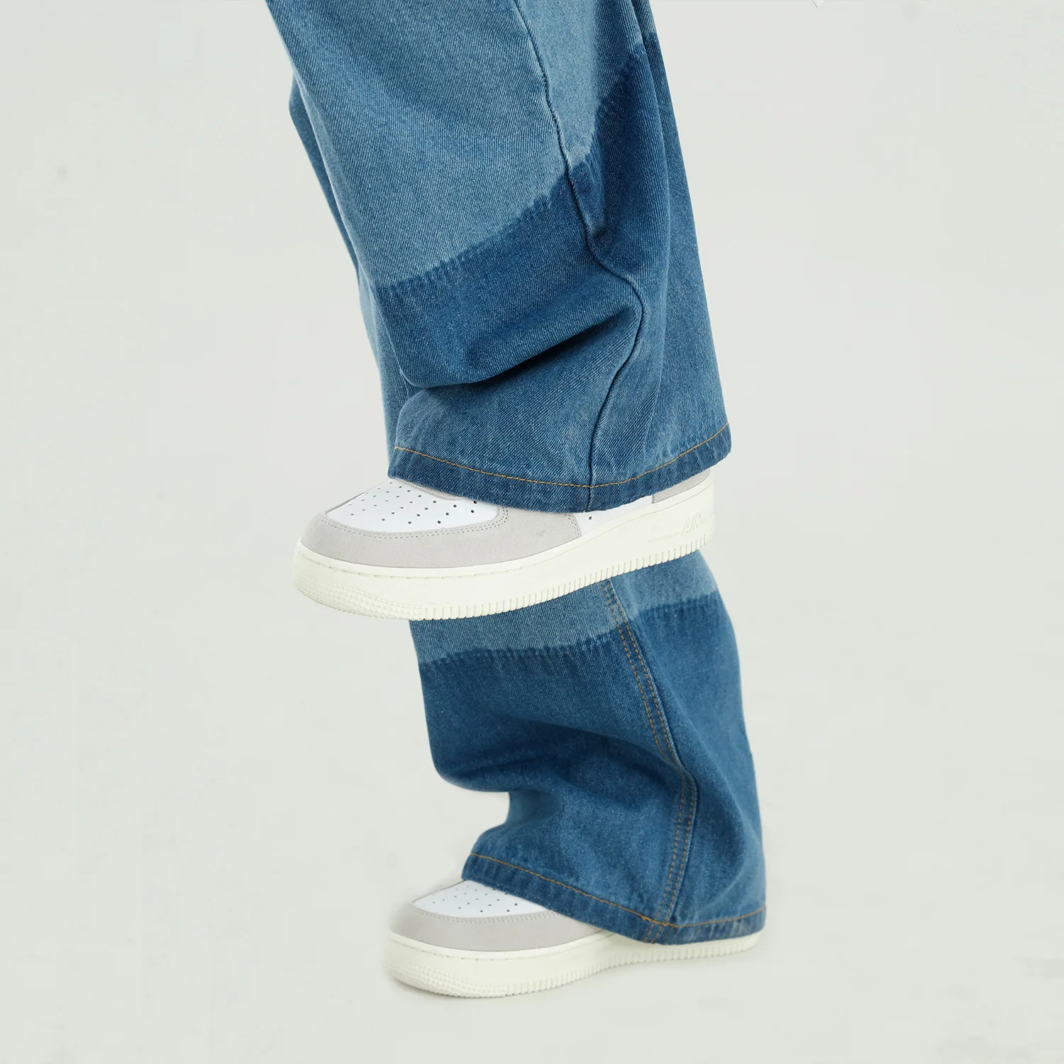 

Male Streetwear Fashion Retro Jeans Trousers Men Vintage Splice Color Loose Casual Straigh Denim Wide Leg Pant