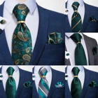 Мужские классические галстуки из 100% шелка Подарочные Роскошные свадебные галстуки с бисером и Пейсли мужские галстуки карманный набор с квадратным галстуком и кольцом DiBanGu