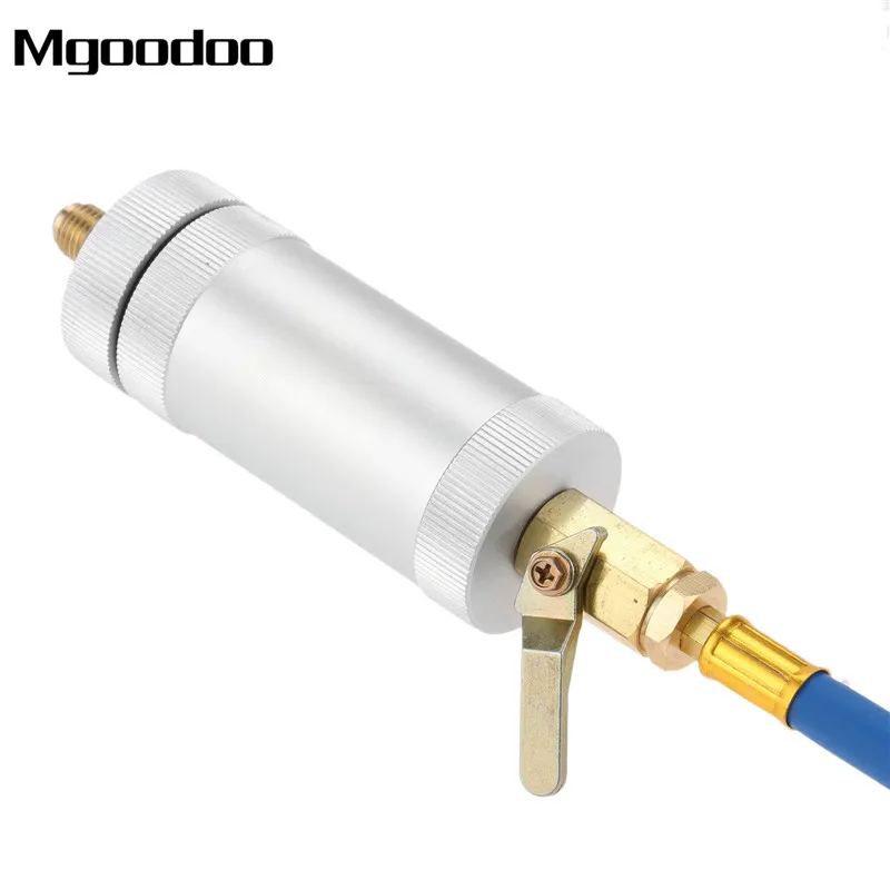 

1/4" SAE 2OZ Oil Injector R134A R12 R22 Car Oil Coolant Filler Tube A/C AC Oil Dye Oz Injection HVAC Tool Injector Auto Tools