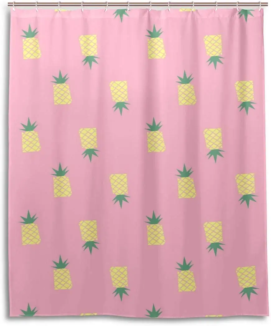 Занавеска для душа из полиэстера с рисунком ананаса | Дом и сад