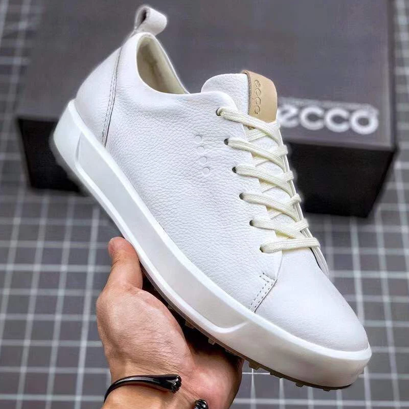 

Golf Boots Men White Black Genuine Leather Golf Sneakers Outdoor Light Weight Walking Sneakers Comfortable Joggign Mens Shoes