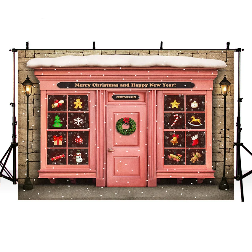 

Рождественский магазин, фон для фотосъемки, игрушечный магазин, мультяшный фон для фотосъемки, реквизит для фотосъемки, студийное украшени...