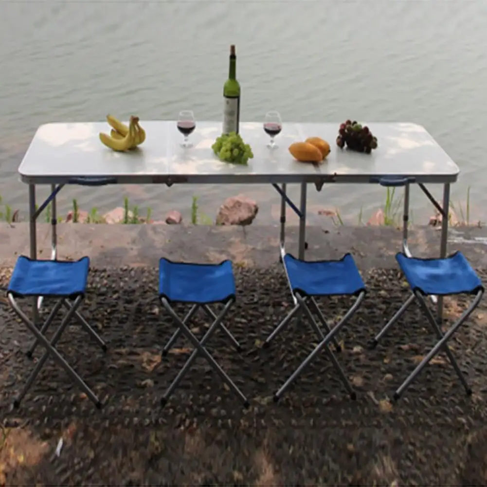 

Foldable Camping Picnic Table Lengthen Outdoor Furniture Aluminium Folding Computer Desk for Family Reunions Buffets
