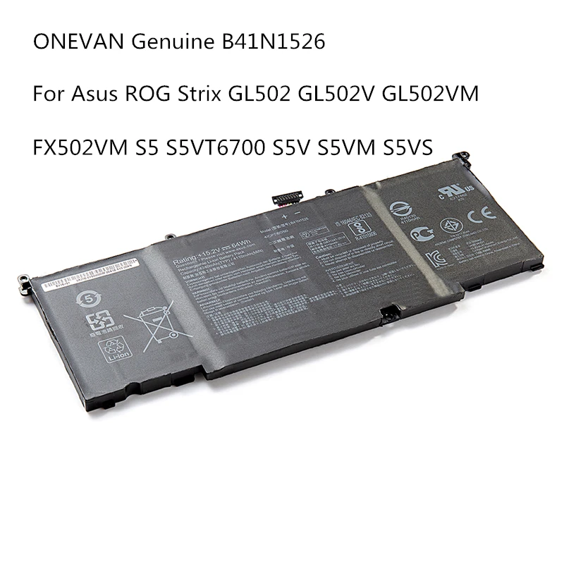 ONEVAN новая Подлинная B41N1526 батарея для Asus ROG Strix GL502 GL502V GL502VM FX502VM S5 S5VT6700 S5V S5VM S5VS