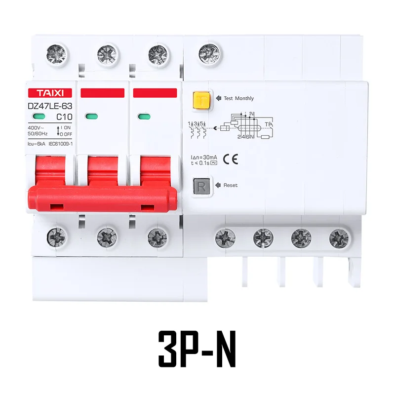 Автоматический выключатель Mini RCD RCBO DZ47 10A 16A ток 30mA 15mA MCB защита от утечки бытовой