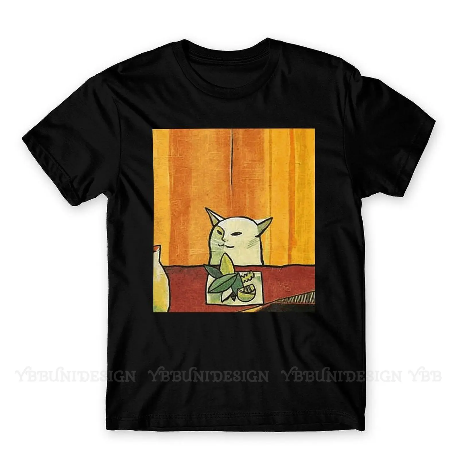 Мужская хлопковая футболка с круглым вырезом рисунком кота Пабло Пикассо |