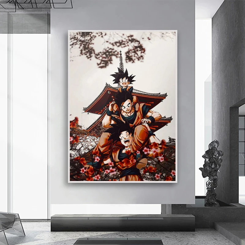 

Japanese Anime Dragon Ball Canvas Painting Anime Character Goku Gohan Goten Art Poster Picture Home Children's Room Decoration M