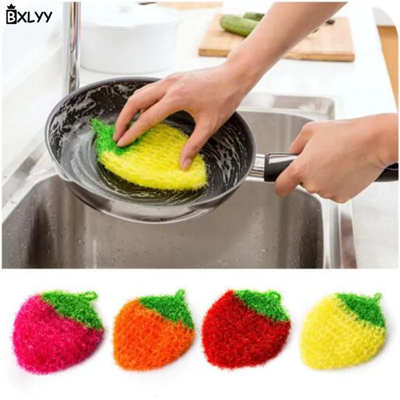 BXLYY многофункциональное полотенце для мытья посуды с клубникой мочалка кухонные