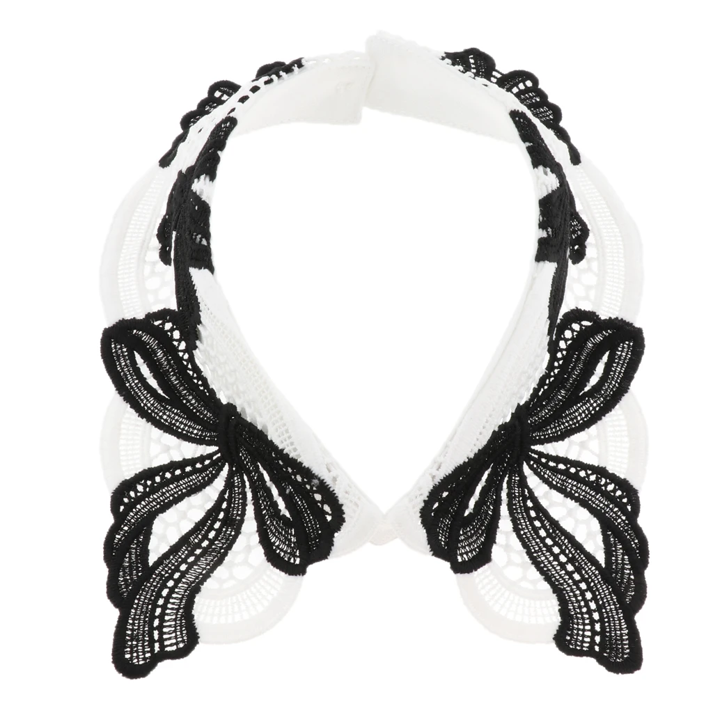 

Girls Fake Collar Choker Necklace Detachable Bowknot Lapel Shirt Faux Collar