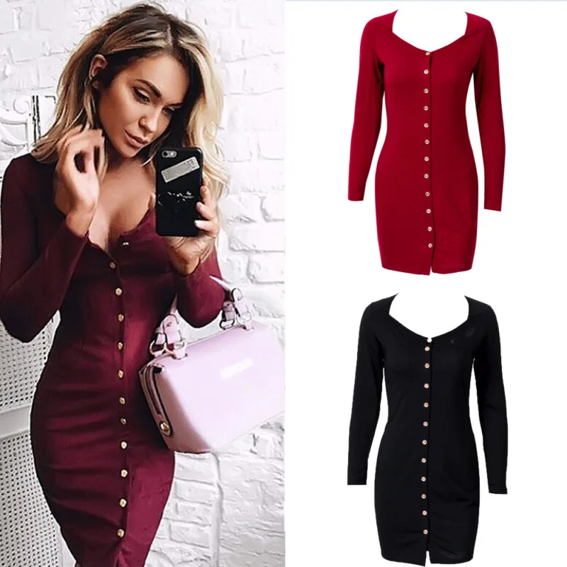 Женское зимнее сексуальное рождественское Бандажное облегающее мини-платье с