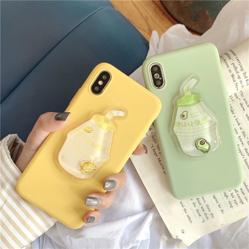 Милый 3D чехол для телефона, наполненный жидкостью, в форме игрушки, молочной бутылки, для iPhone 7 8 PLUS X XR XSMAX 6 6S 6PLUS 7PLUS Конфетный мягкий ТПУ.