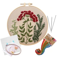kaobuy 1pcs diy embroidery kits 3d flower landscape embroidery stitching with hoop art needlework modern adults craft sewing
