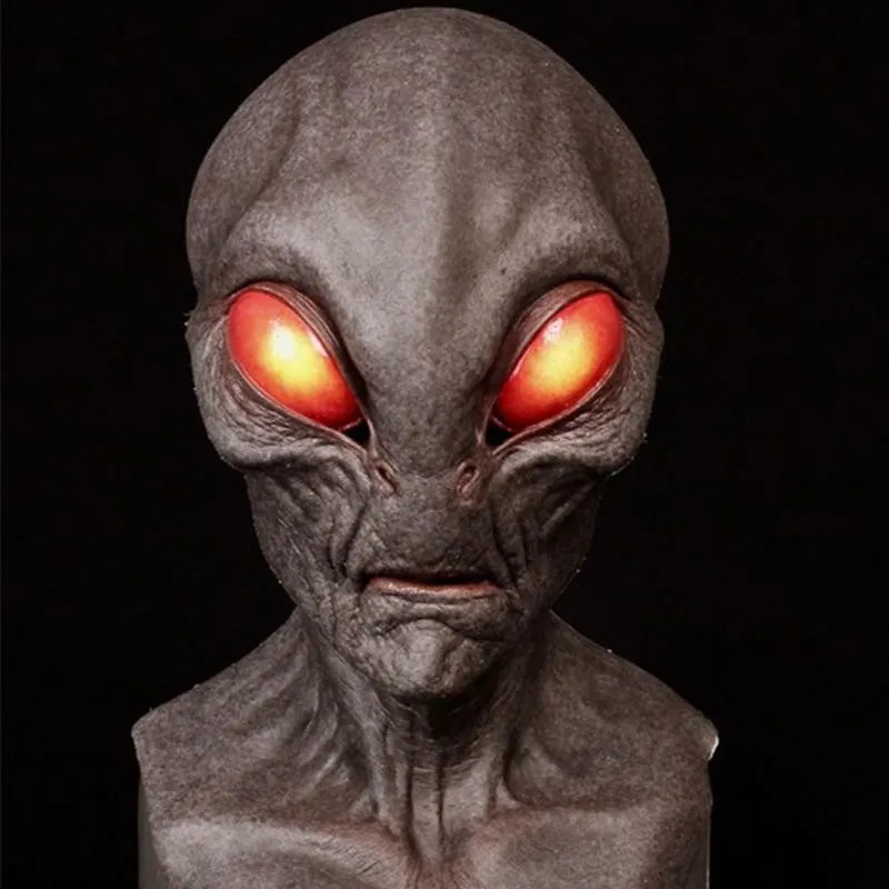 

Alien glow latex mask Halloween new alien UFO horror mask headgear