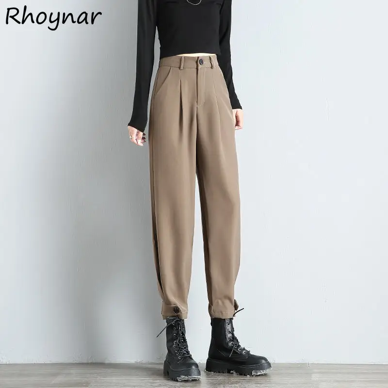 

Casual Harem Pants Women High Waist Pure Color Autumn New Trendy Loose All-match Female Streetwear Korean Style Simple Cozy Ins