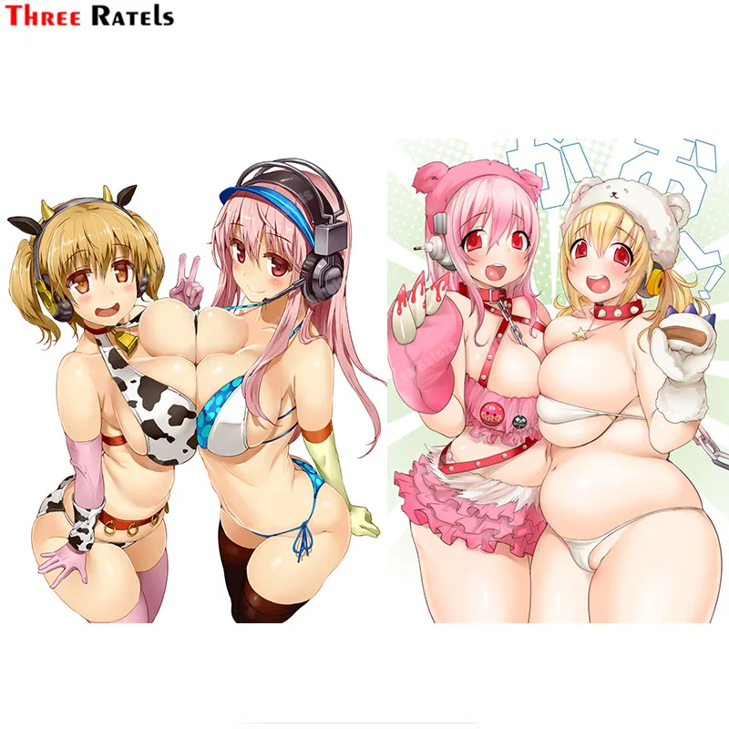 

Три Ratels A385 Super Sonico Pochaco и мрачный медведь нитроплюс милые смешные наклейки против царапин пленка Авто Декор наклейка