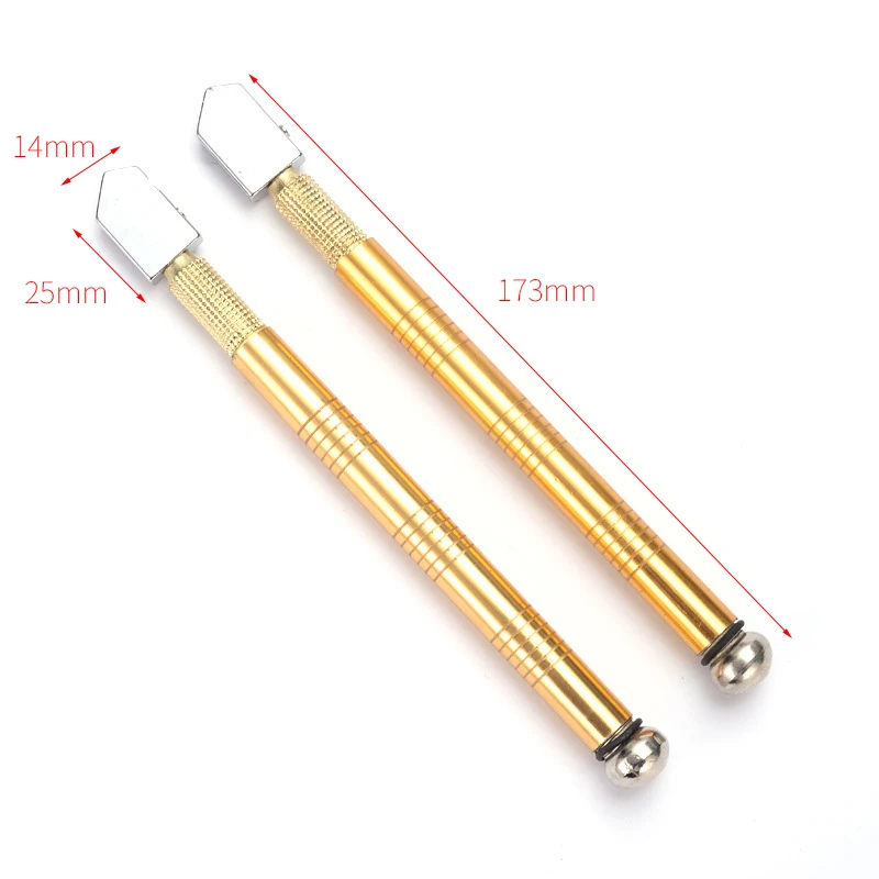 

10Pcs Golden Glass Cutter Set Pencil Steel Straight Head Glass Cutter Cutting Tool Used for Tiles Mirror Stained Glass