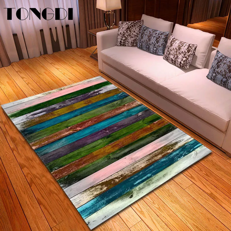 Коврик TONGDI современный нескользящий элегантный художественный 3D цветной в