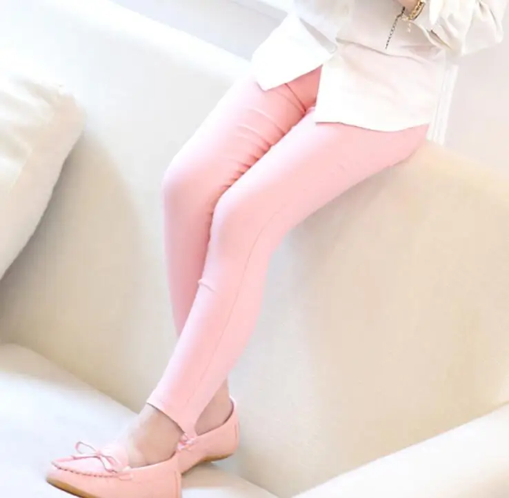 pink girls clothes Г. Модные узкие брюки для девочек от 3 до 12 лет на весну и осень леггинсы для малышей и подростков детские длинные брюки JW8022 - Цвет: pink girls clothes