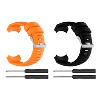 2 set for suitable sunto core alu black wristband silicone bracelet smart watch wristband orange black
