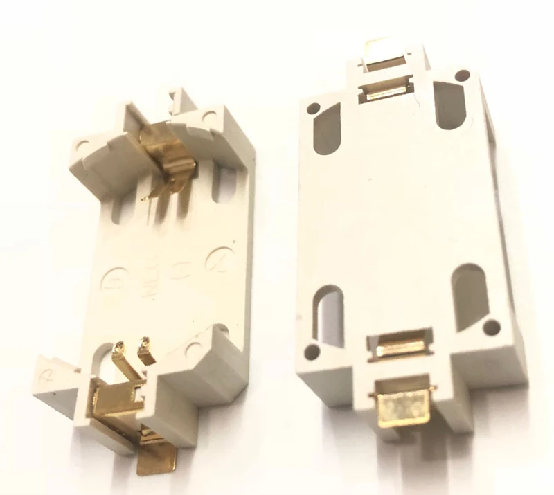 Белый корпус CR2450 CR2430 3V SMT позолоченный квадратный чехол для горизонтальных