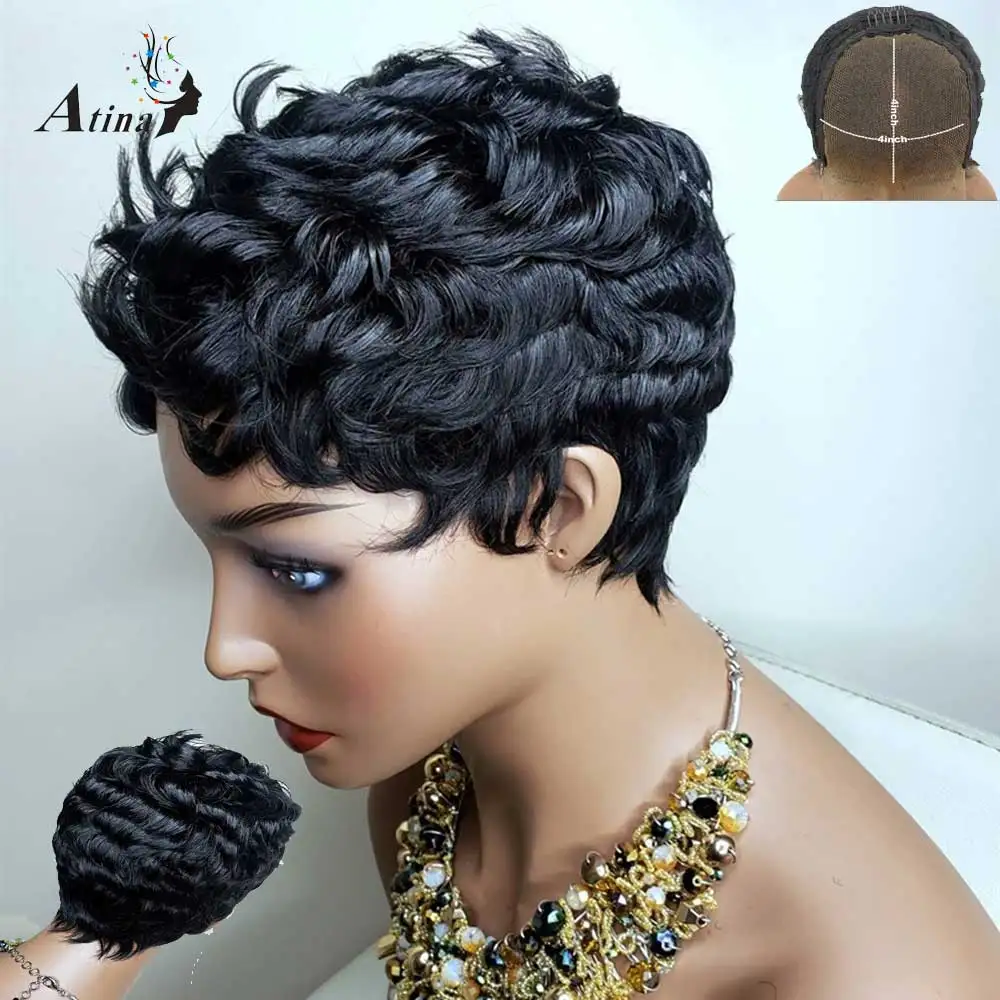 Волнистый парик из человеческих волос с волнистым кружевом спереди бразильский