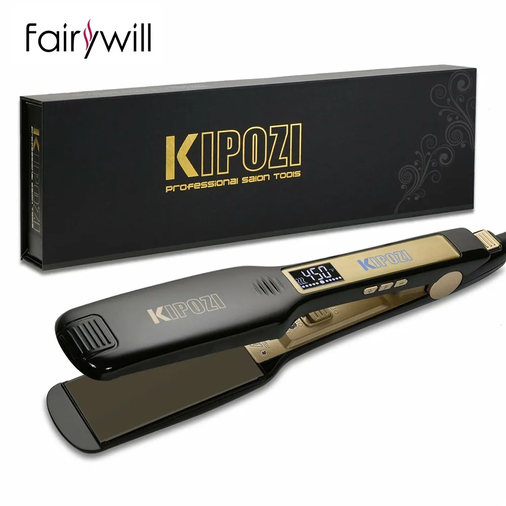 

KIPOZI Professional Hair Straightener and Curling Iron with Digital LCD Display Titanium Flat Dual Fast Heating Styling Tool