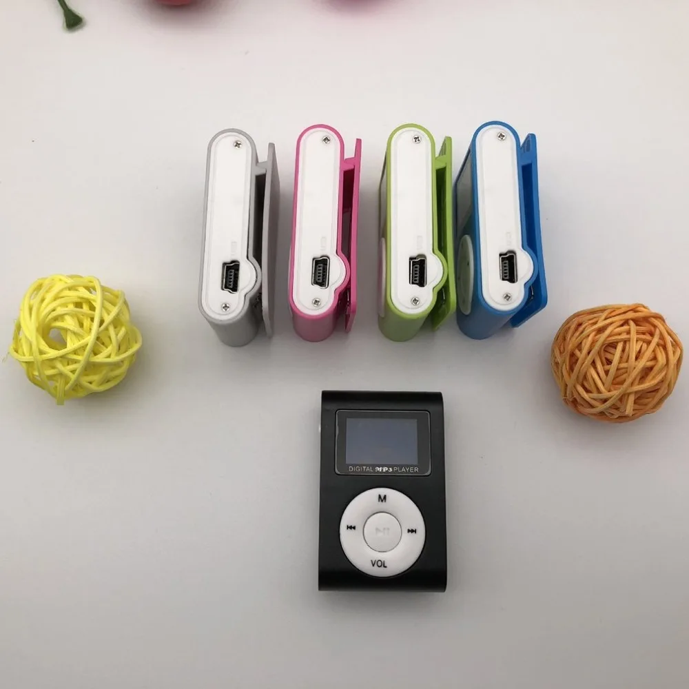 Маленький размер портативный MP3-плеер Мини ЖК-экран Поддержка 32 Гб TF карта