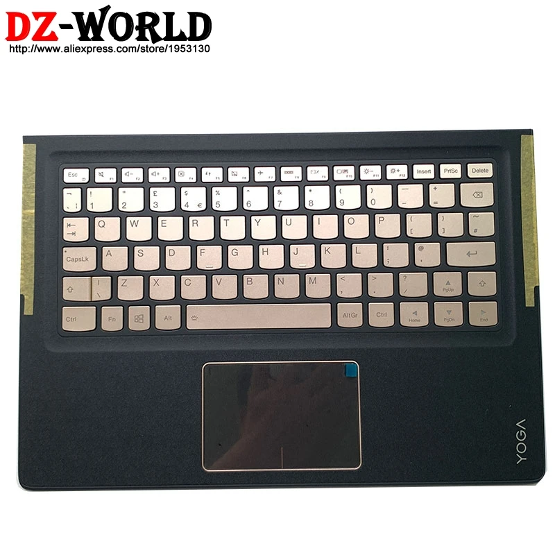 Верхний чехол с золотой английской клавиатурой с подсветкой для Lenovo Ideapad Yoga 900S-12ISK Laptop C Cover 5CB0K93799